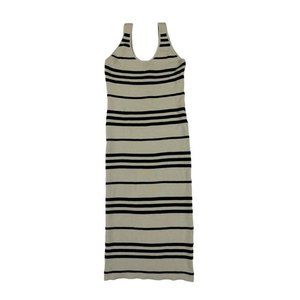 Alice + Olivia Elaina Striped Sleeveless Sweater Dress in Ivory and Black